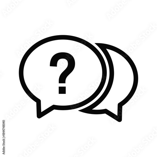 Question mark in speech bubble icon