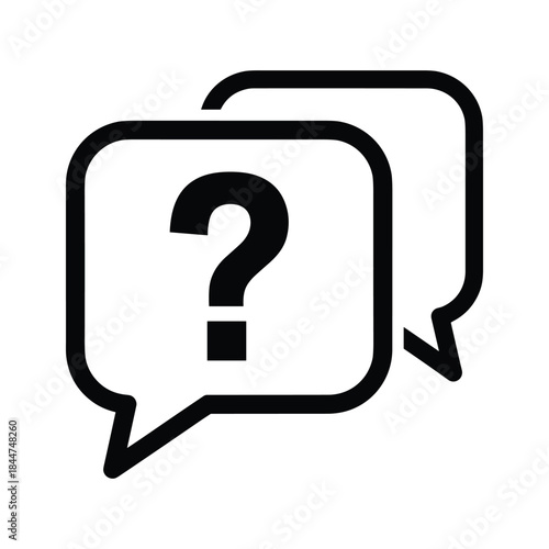 Question mark in speech bubble symbolizing inquiry and dialogue