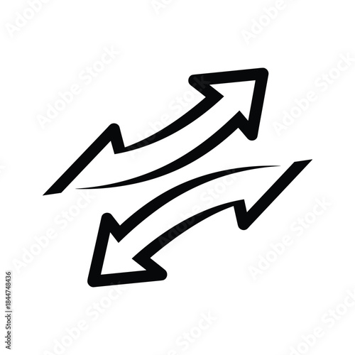 Double arrow symbol indicating direction and growth