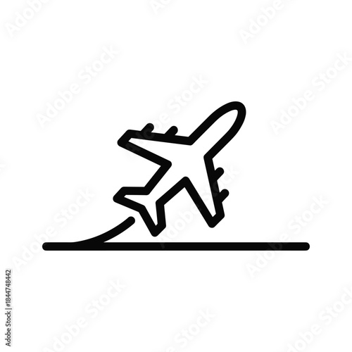 Airplane taking off from runway