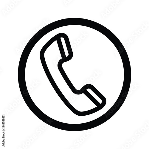 Simple phone icon in circle