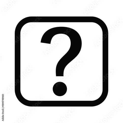 Question mark symbol in square box