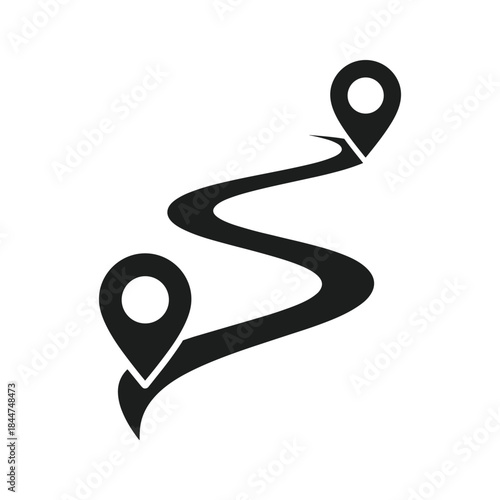 Navigation path between two locations