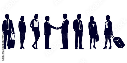 set of business people in flat style vector.