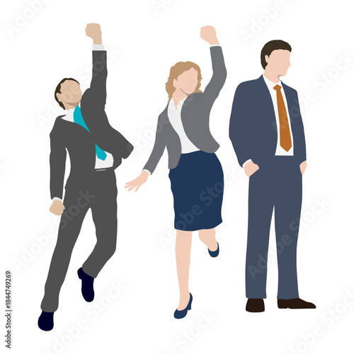 set of business people in flat style vector