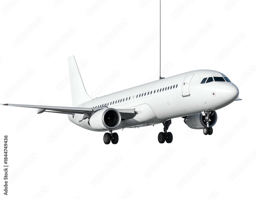 Fototapeta premium White passenger jet, ready for takeoff