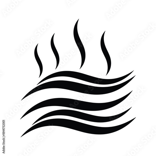 Steam rising from hot water