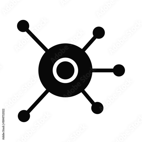 Simple atom icon with electrons orbiting nucleus