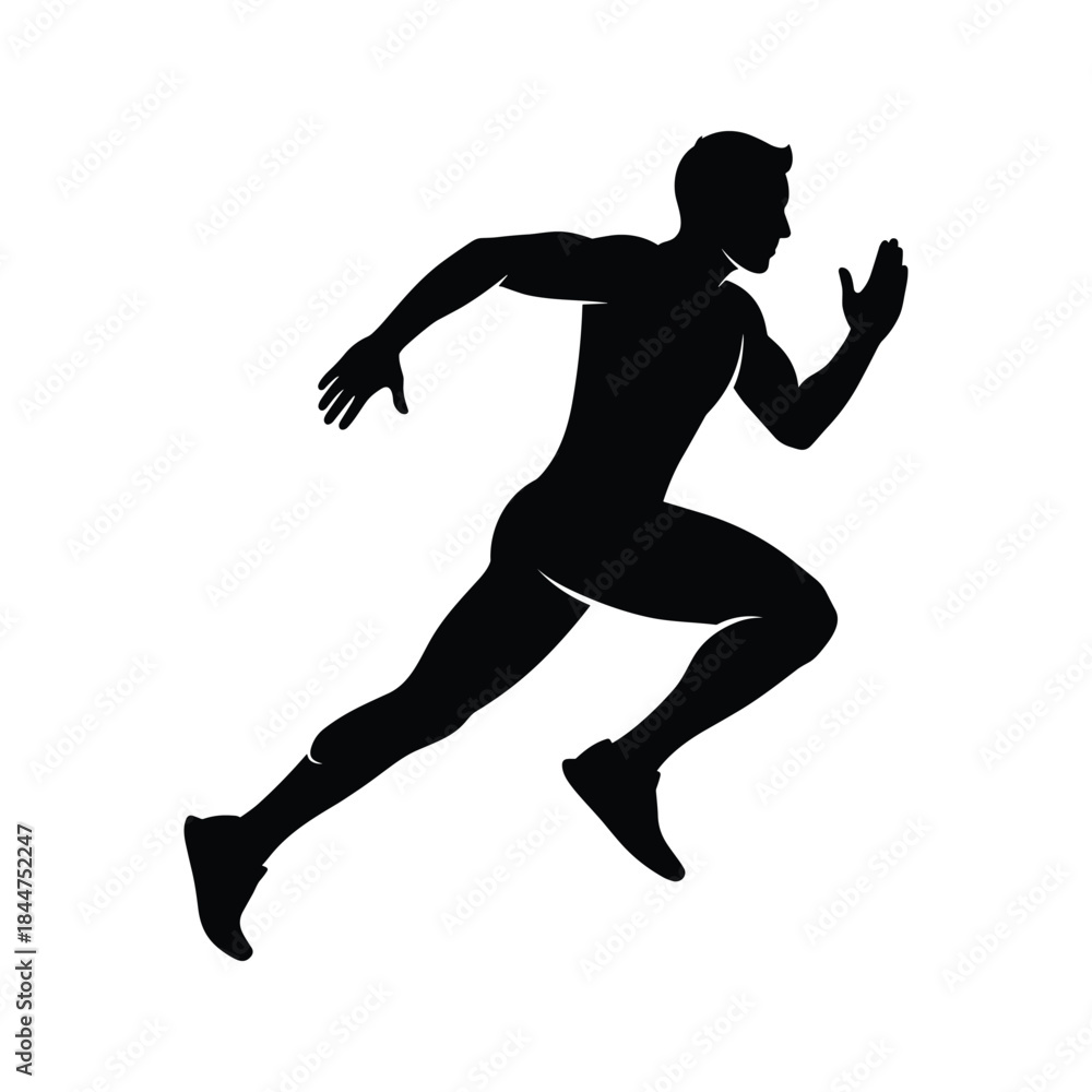 Fototapeta premium Man running silhouette illustration