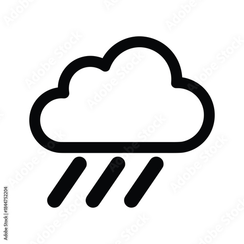 Cloud with rain icon symbol