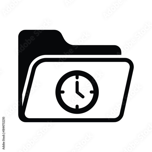 File folder with clock icon representing time management