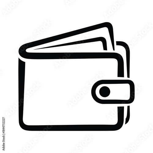 Simple black and white wallet icon