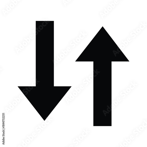 Opposite arrows pointing down and up