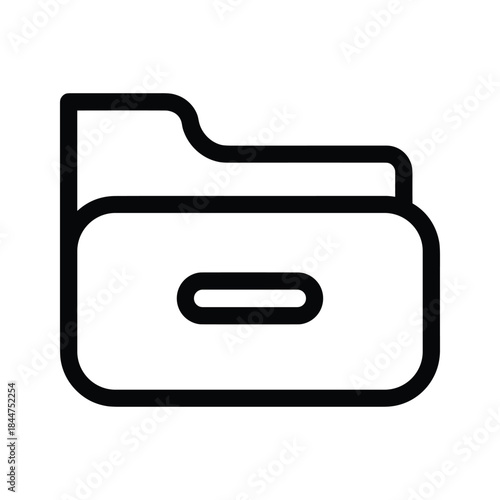 Simple black and white file folder icon