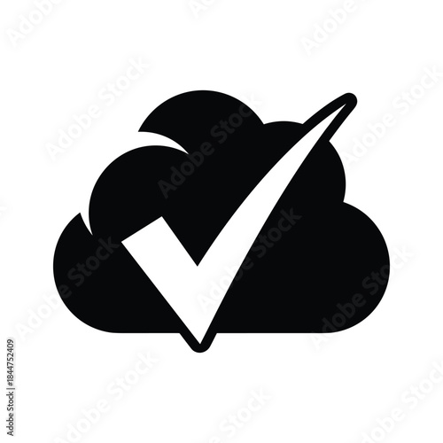 Cloud with checkmark symbolizing approval or confirmation