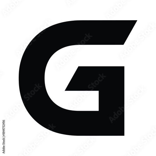 Large black letter g on white background