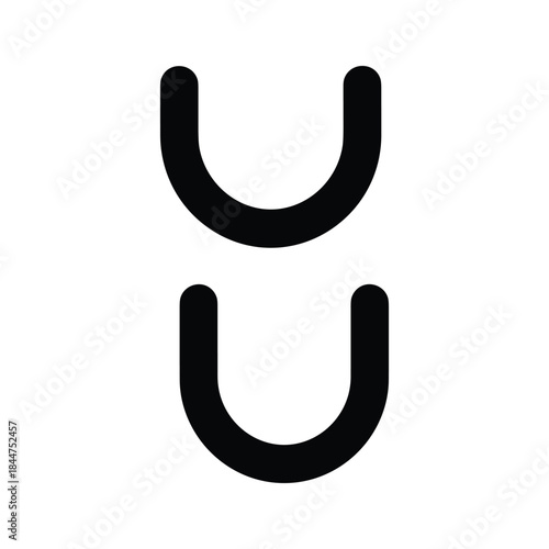 Black horseshoe icon on white background