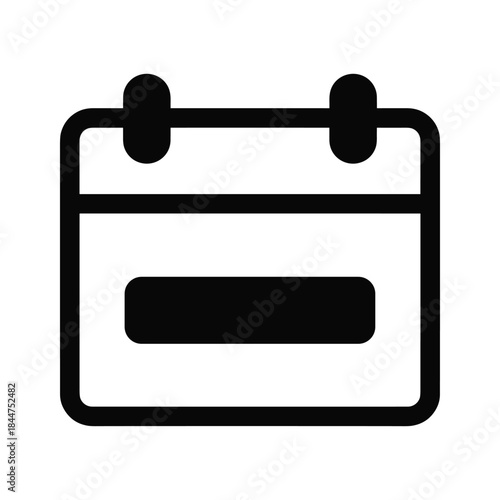 Simple black and white backpack icon illustration