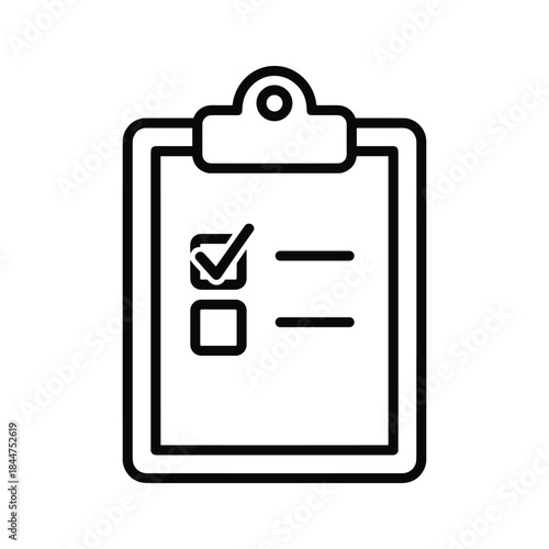 Clipboard with checklist and checked box