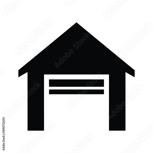 Simple garage icon with black color