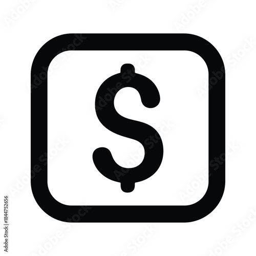 Dollar sign icon in square button
