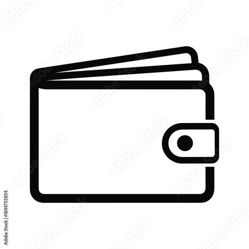 Simple black and white wallet icon