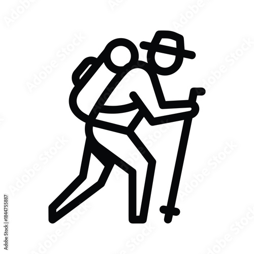 Man helping injured hiker with backpack