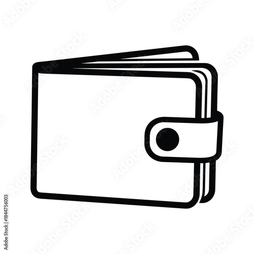 Simple black and white illustration of a wallet