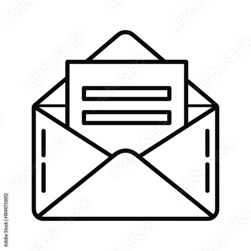 Open envelope with letter inside