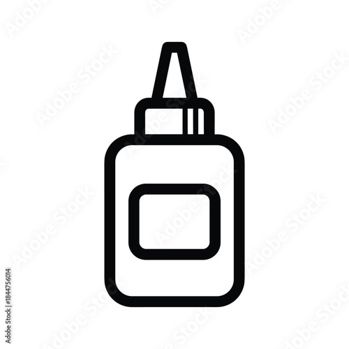 Simple black and white glue bottle icon