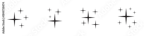Twinkling stars icons. Sparkles, shining burst.