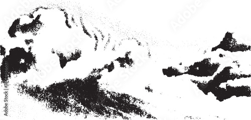 Artistic black and white illustration. Abstract texture set with dynamic lines and shapes, showcasing modern expressionism in vector style.