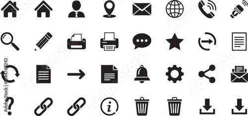Diverse set of black and white for communication, navigation, and web services