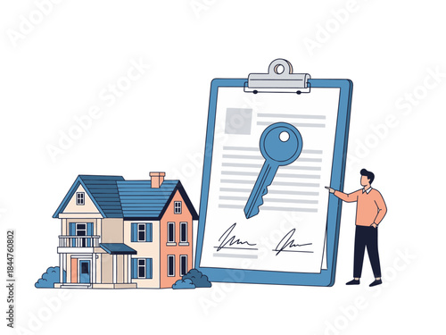 Real Estate Concept - House Rental or Purchase Agreement