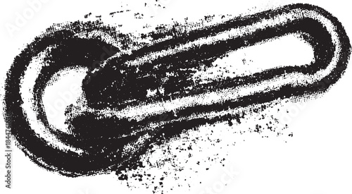 Black clip tool in simple design. Vector illustration of an office fastener set with clean lines and minimal style.