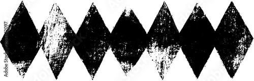 Black and white geometric diamond stencil illustration for urban art design