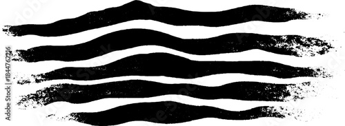 Black and white horizontal parallel line stencil illustration for urban art design