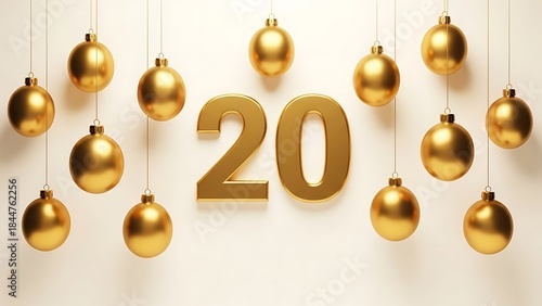 Golden balloons and the number 20 celebration