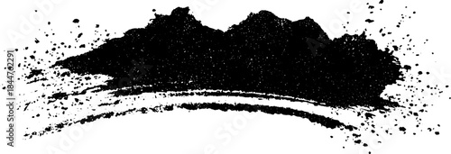 Abstract ink splatter stencil art with drip and splash patterns for creative design