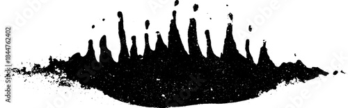 Black and white jagged spray drips stencil for urban art design