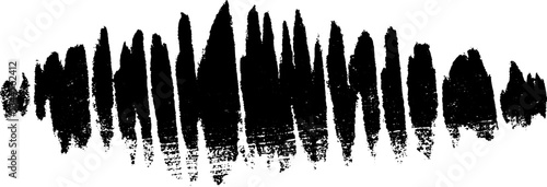Black and white stencil art of jagged spray drips for urban design