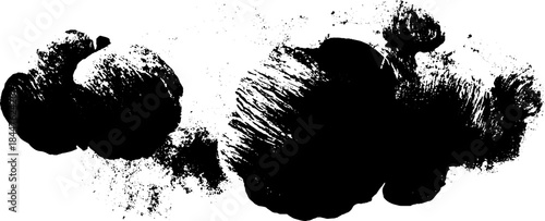 Abstract black and white amorphous stencil design for urban art and decor