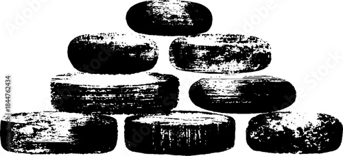 Grunge black and white layered blot composition for urban design