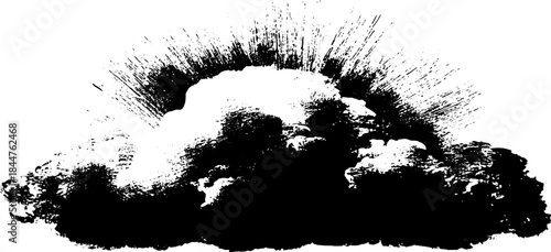 Black and white stencil illustration of layered burst texture for creative design