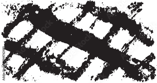 Grunge texture background in black and white. Simple vector illustration with a distressed pattern and artistic splashes, designed as an abstract set.