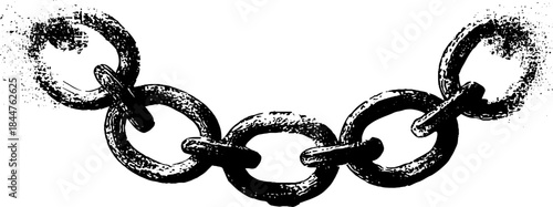 Black and white chain fragment stencil illustration for urban design