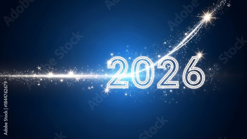 Sparkling digital representation of the year 2026
