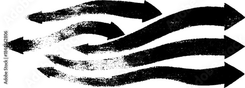 Dynamic black and white angled arrows illustration for creative design