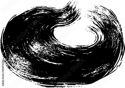 Abstract black and white crest with noisy scribble effect for urban art designs