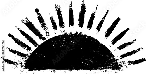 Black and white radiating broken line stencil for creative design projects